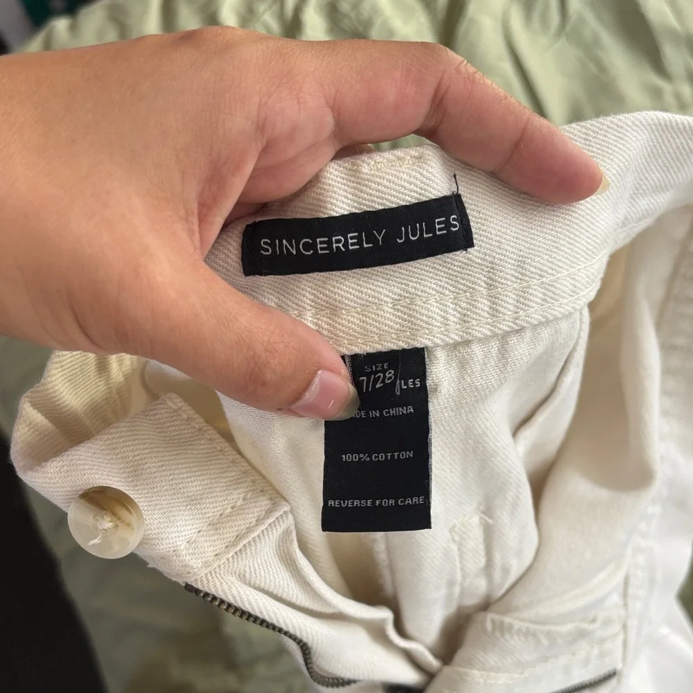 Sincerely Jules Cream Cotton Jeans - Picture 2 of 3